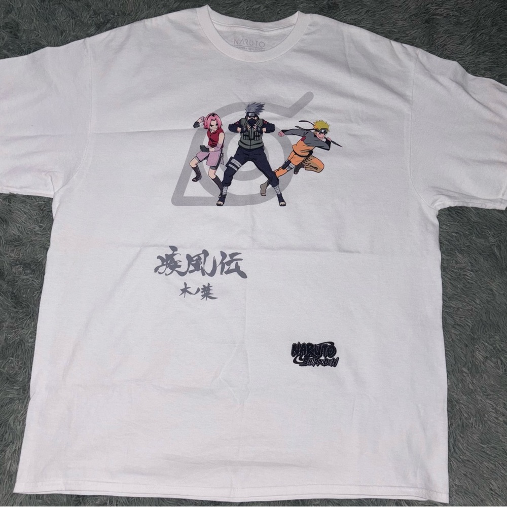 White Naruto Graphic T-Shirt